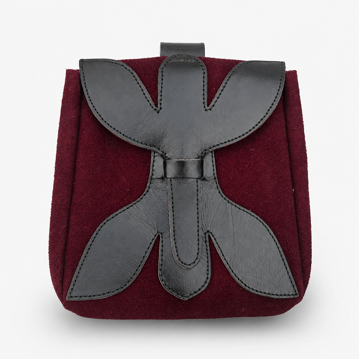 Handmade Medieval Leather & Felt Belt Pouch